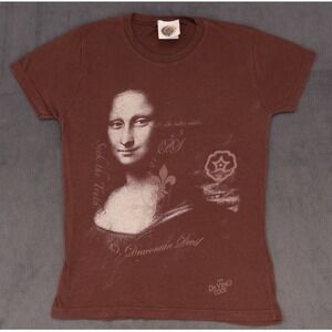 The Da Vinci Code Movie Mona Lisa Brown Graphic‎ T-Shirt Small